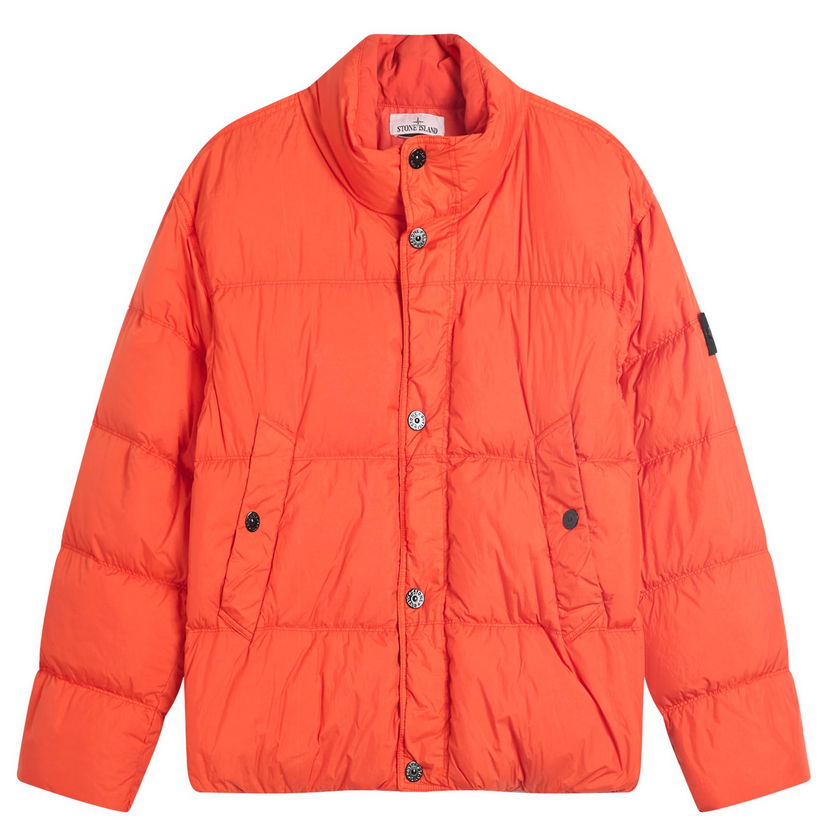 Puhovka Stone Island Men's Crinkle Reps Nylon Down Jacket, Size Medium Oranžna | K2S154100010-V0018