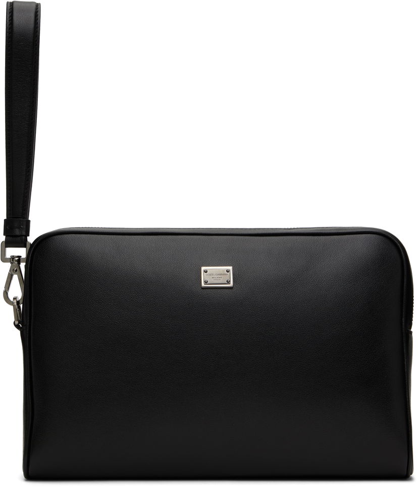 Torbica Dolce & Gabbana Dolce&Gabbana Calfskin Wristlet Pouch Črna | BM2441AV956