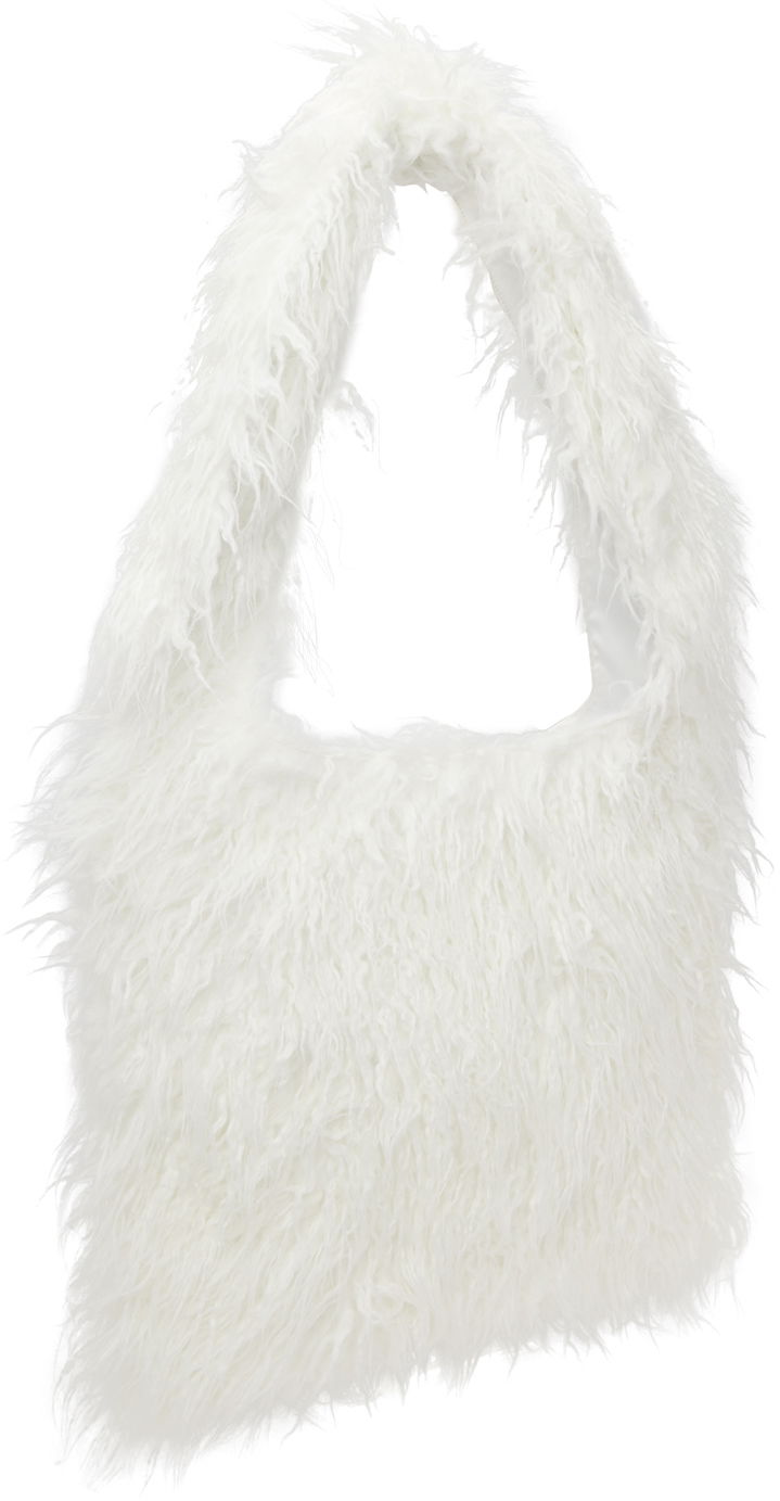 Torba za čez ramo We11done We11done Faux-Fur Shoulder Bag Bela | WD-AB3-22-473-U-WH, 1