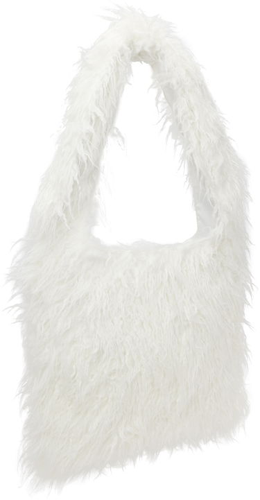 Torba za čez ramo We11done We11done Faux-Fur Shoulder Bag Bela | WD-AB3-22-473-U-WH, 1