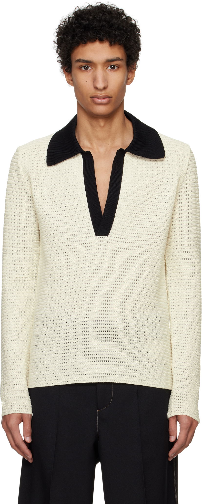 Pleteni pulover Jil Sander Jil Sander Knit Polo Bež | J22GL0112_J15434