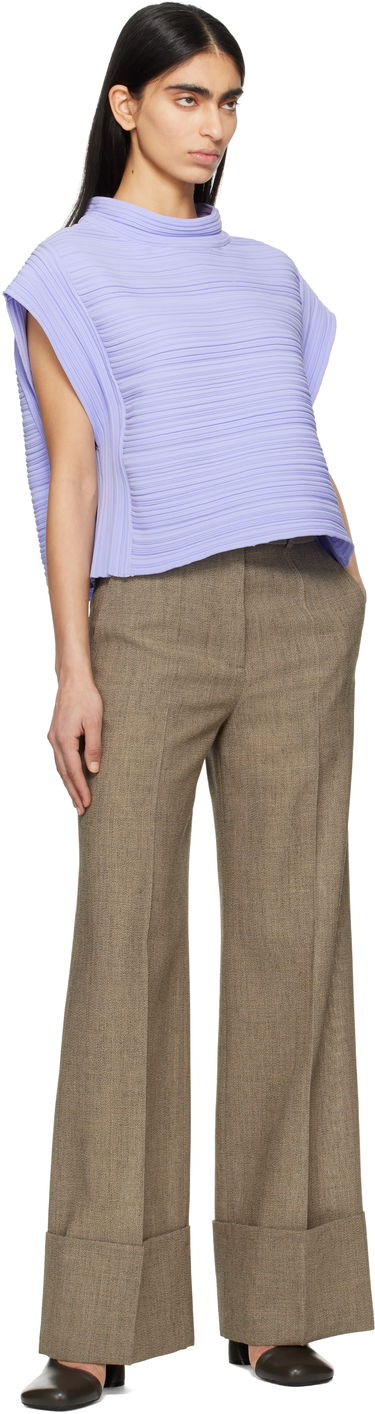 Pleteni pulover Pleats Please Issey Miyake Pleats Please Issey Miyake Crepe Knit Top Lila | PP56KE821, 3