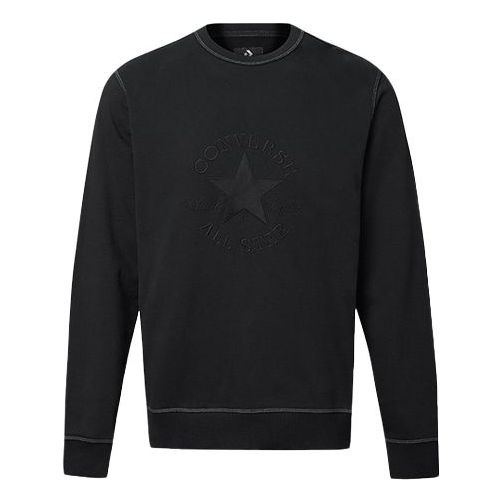 Pleteni pulover Converse Converse Logo Round Neck Pullover Črna | 10020819-001