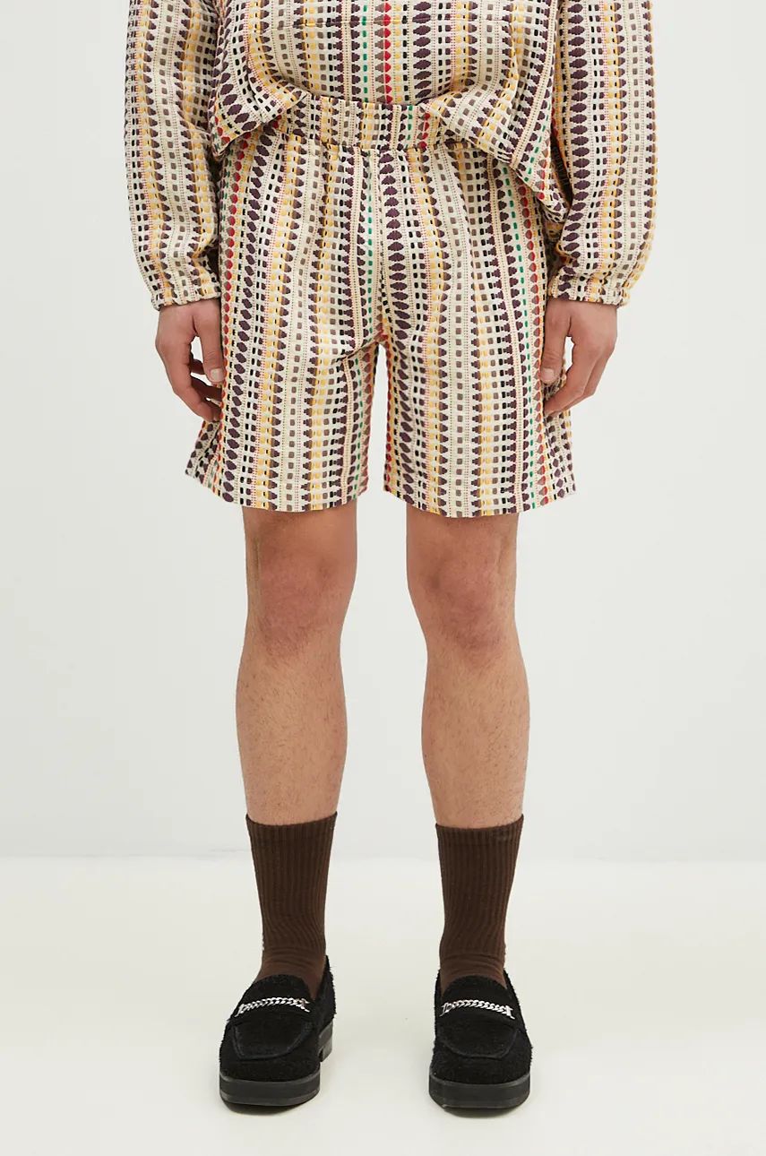Kratke hlače Pleasures Stitch Patterned Shorts Bež | P24F053, 0