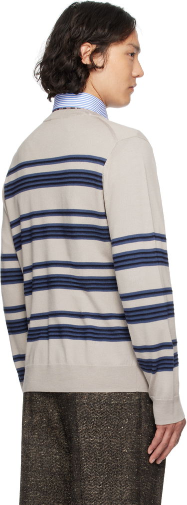 Pleteni pulover Paul Smith PS Paul Smith Raised Stripe Merino Wool Sweater Bež | M2R-307Z-P22297-61, 2