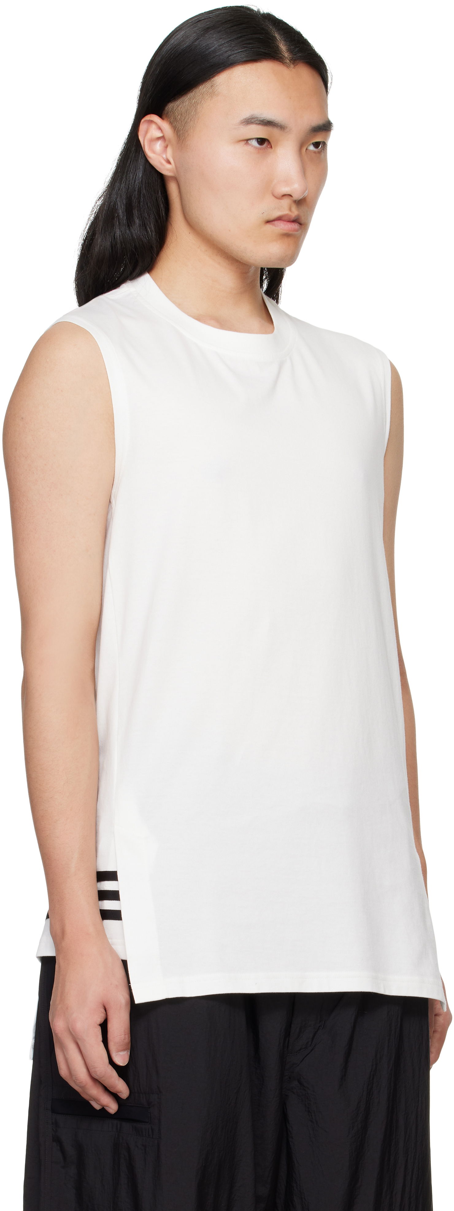 Majica brez rokavov Y-3 Y-3 3-Stripes Tank Top Bela | JM7844, 1