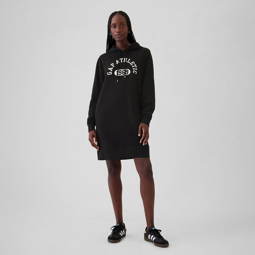 Pulover GAP Dress Logo Hoodie True Black Črna | 498949-03