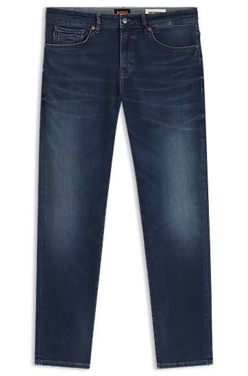 Kavbojke BOSS Maine Regular-Fit Soft-Motion Denim Jeans Modra | 50549508