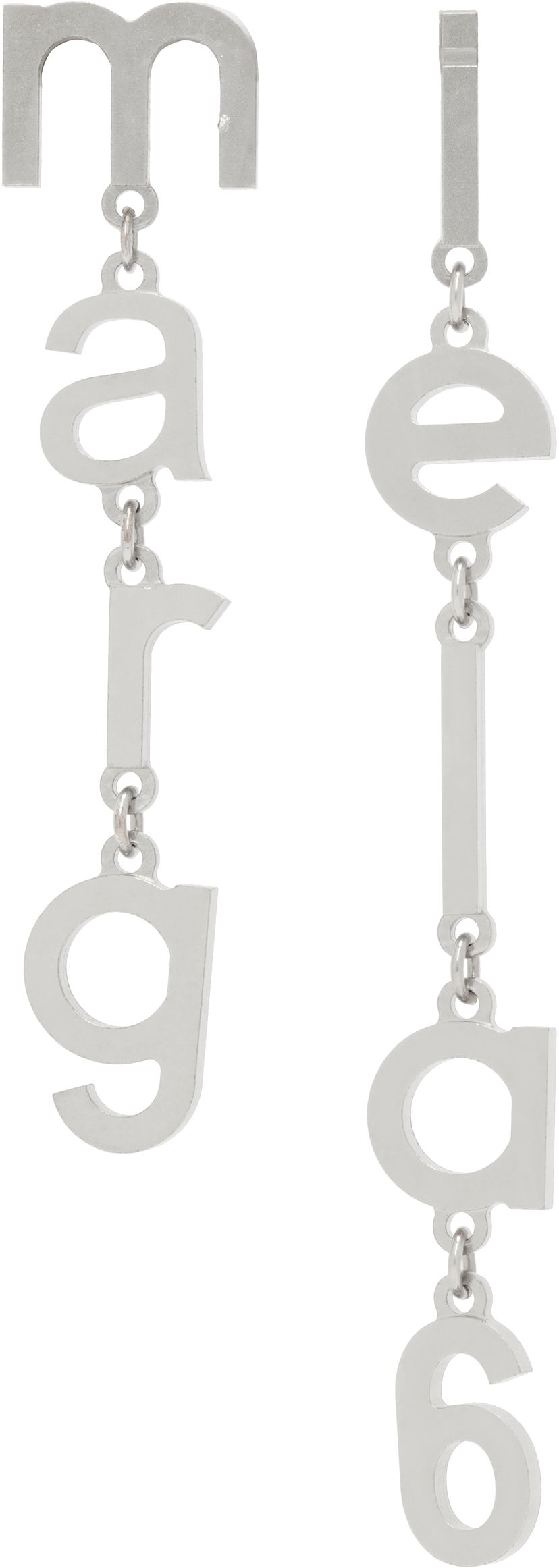 Uhani Maison Margiela MM6 Maison Margiela Letter Logo Earrings Kovinski | SM6VG0085 P7212