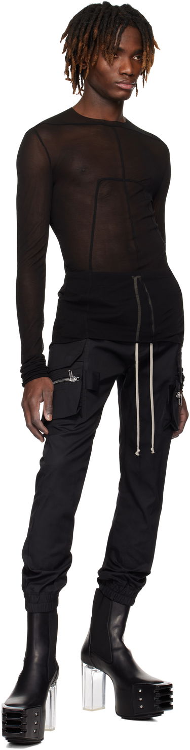 Majica Rick Owens Rick Owens Hollywood Edfu Mesh T-Shirt Črna | RU01E5271 JCR, 3