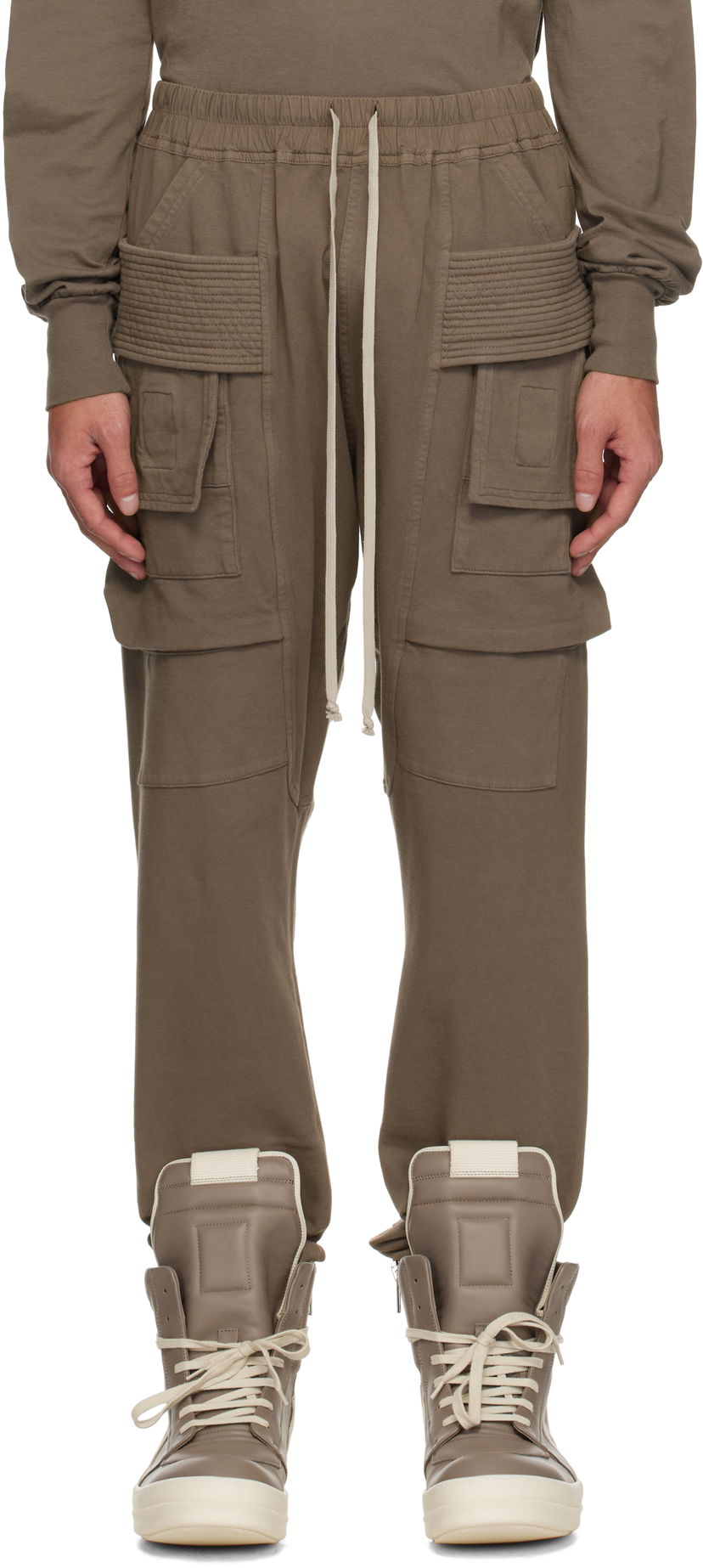 Cargo hlače Rick Owens Rick Owens DRKSHDW Hollywood Creatch Drawstring Cargo Pants Rjava | DU01E3376 RIG