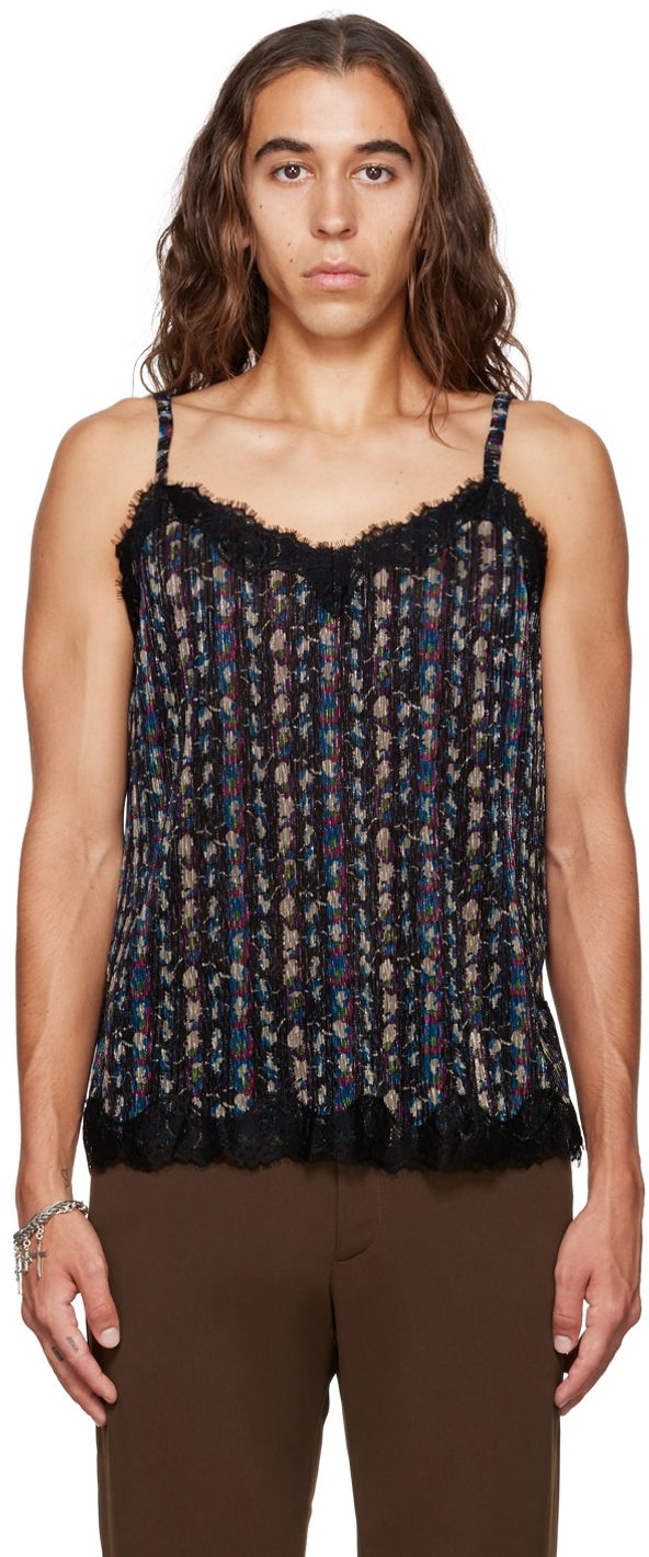 Majica brez rokavov Anna Sui Anna Sui Floral Lace-Trim Tank Top Večbarvna | M622D20