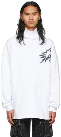 Graphic Print Cotton Turtleneck