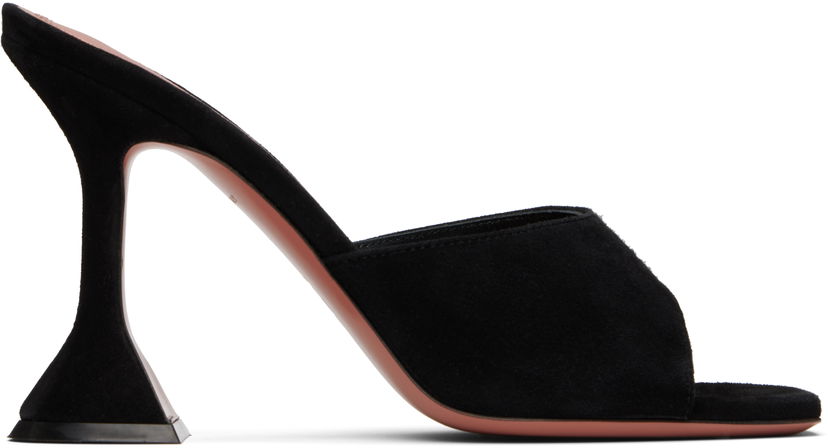 Nega čevljev Amina Muaddi Amina Muaddi Lupita Suede Heeled Sandals Črna | LUPITA SLIPPER CL SUEDE