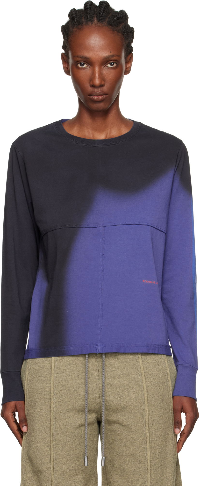 Majica Eckhaus Latta Eckhaus Latta Lapped Long Sleeve T-Shirt Lila | 302-EL-PF25-S -
