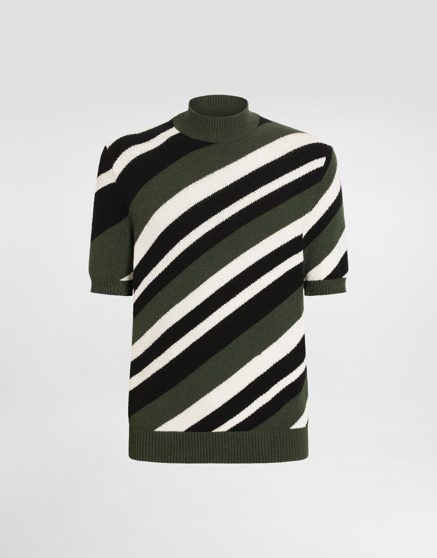Pleteni pulover Dolce & Gabbana Dolce & Gabbana Striped Mock-Turtleneck Sweater Zelena | GXW54TJFMMSV9647, 0