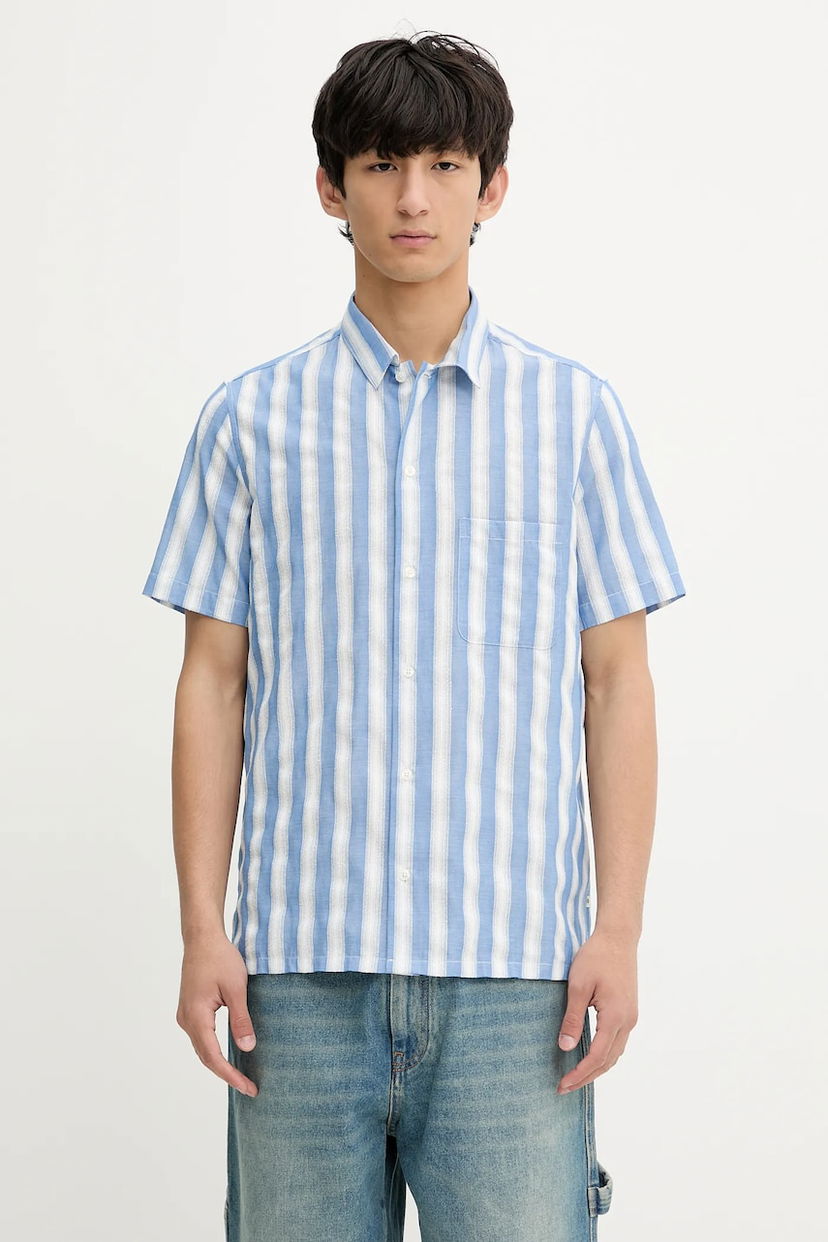 Srajce Samsoe Samsoe Samsoe Samsoe Saavan Regular Fit Classic Collar Shirt Modra | M25200042