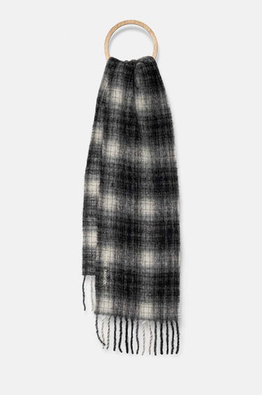 Šala Samsoe Samsoe Samsoe Samsoe Checked Wool Scarf with Fringed Ends and Wooden Ring Večbarvna | U23300003, 0