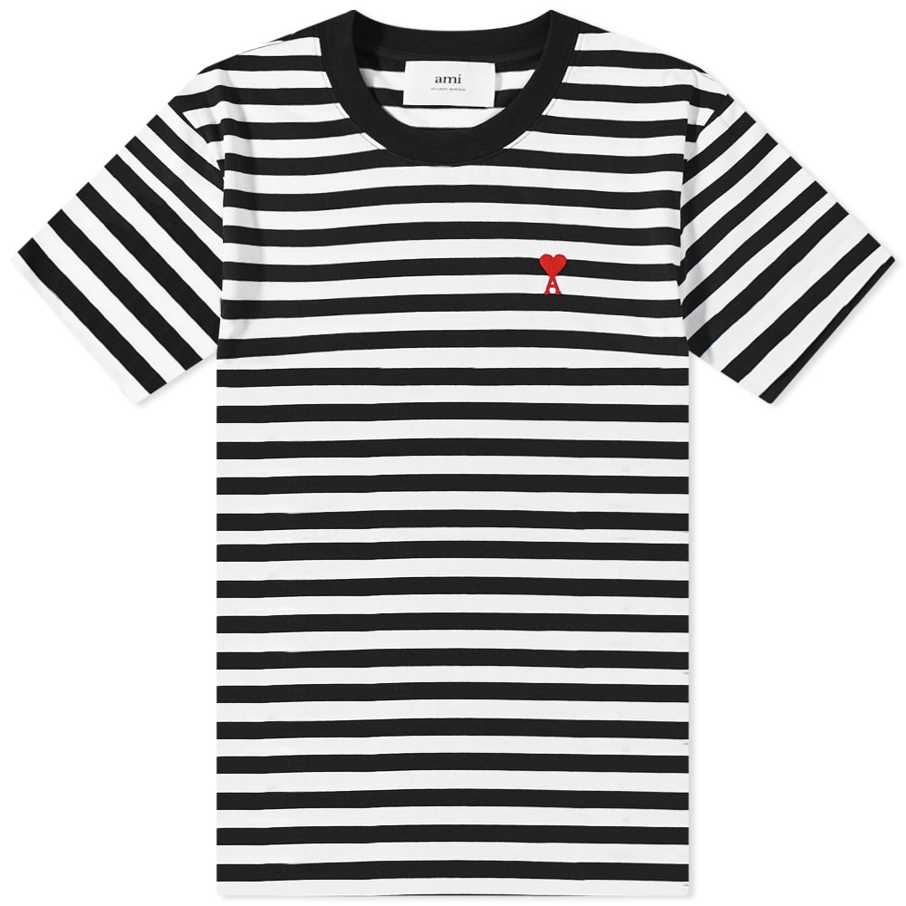 Majica AMI Small A Heart Stripe Tee Črna | UTS013-074-004, 0