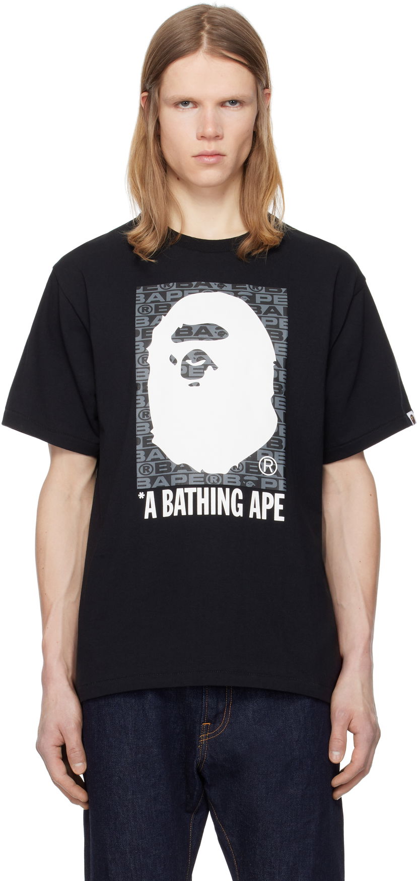 Majica BAPE Lux Sports Pattern Box Ape Head T-Shirt Črna | 001TEK801048M