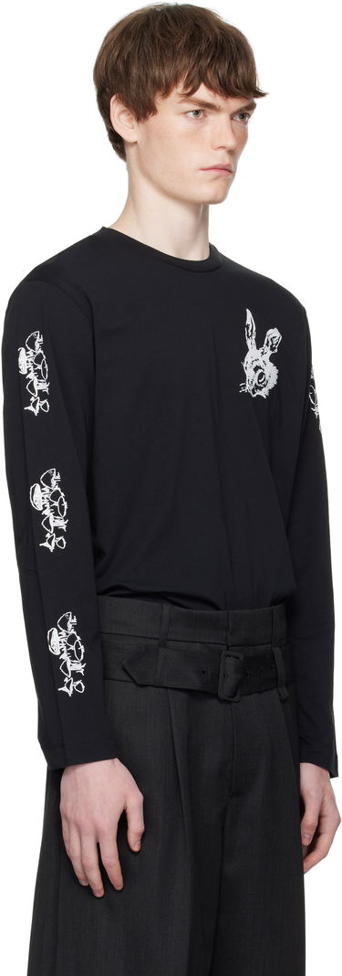 Majica Simone Rocha Simone Rocha Tortoise & Hare Graphic Long Sleeve T-Shirt Bela | 5194P51-M 0569, 4