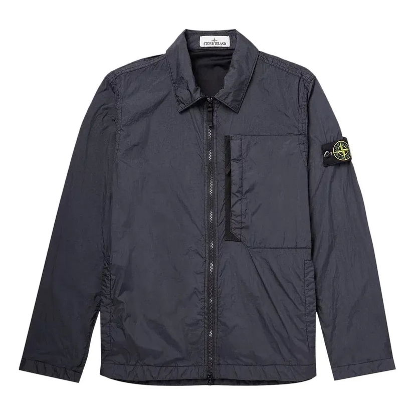 Vetrovka Stone Island Compass Patch Collared Zip Up Jacket Črna | 791510723-V0020