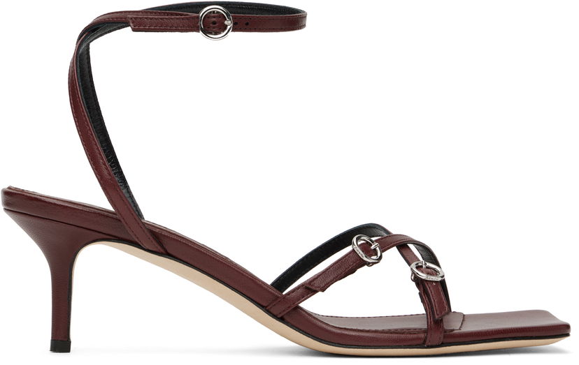 Nega čevljev Aeyde Aeyde Libby Leather Kitten Heel Sandals Bordo | A11-HS-GAIS55TB172-SS25-955-007