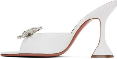Modni dodatki Amina Muaddi Amina Muaddi Rosie Slipper Heeled Sandals Bela | ROSIE SLIPPER NAPPA, 2