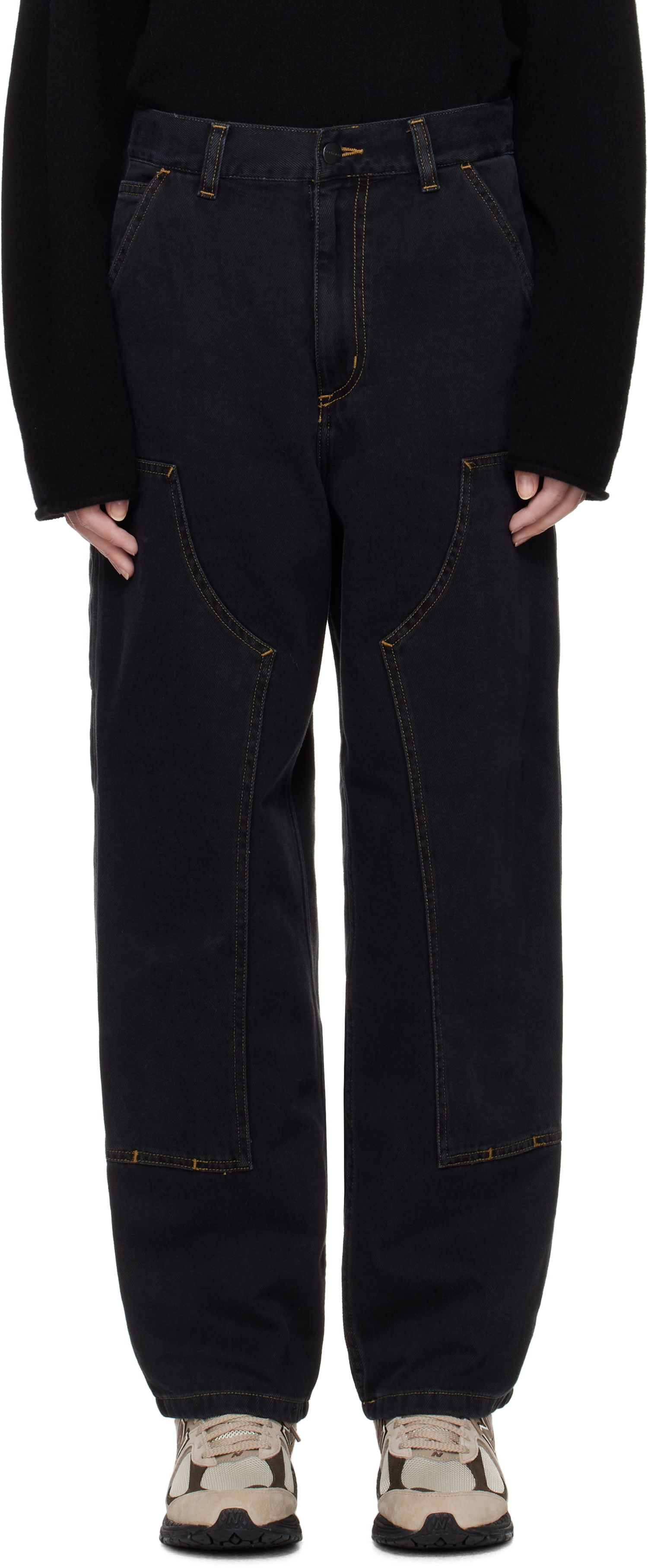 Cargo hlače Carhartt WIP Double Knee Denim Work Pants Črna | I034229 8906, 0