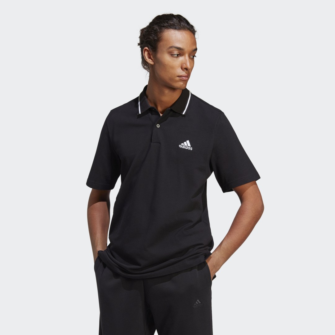 Polo majica adidas Originals Essentials Piqué Small Logo Polo Shirt Črna | IC9314, 1