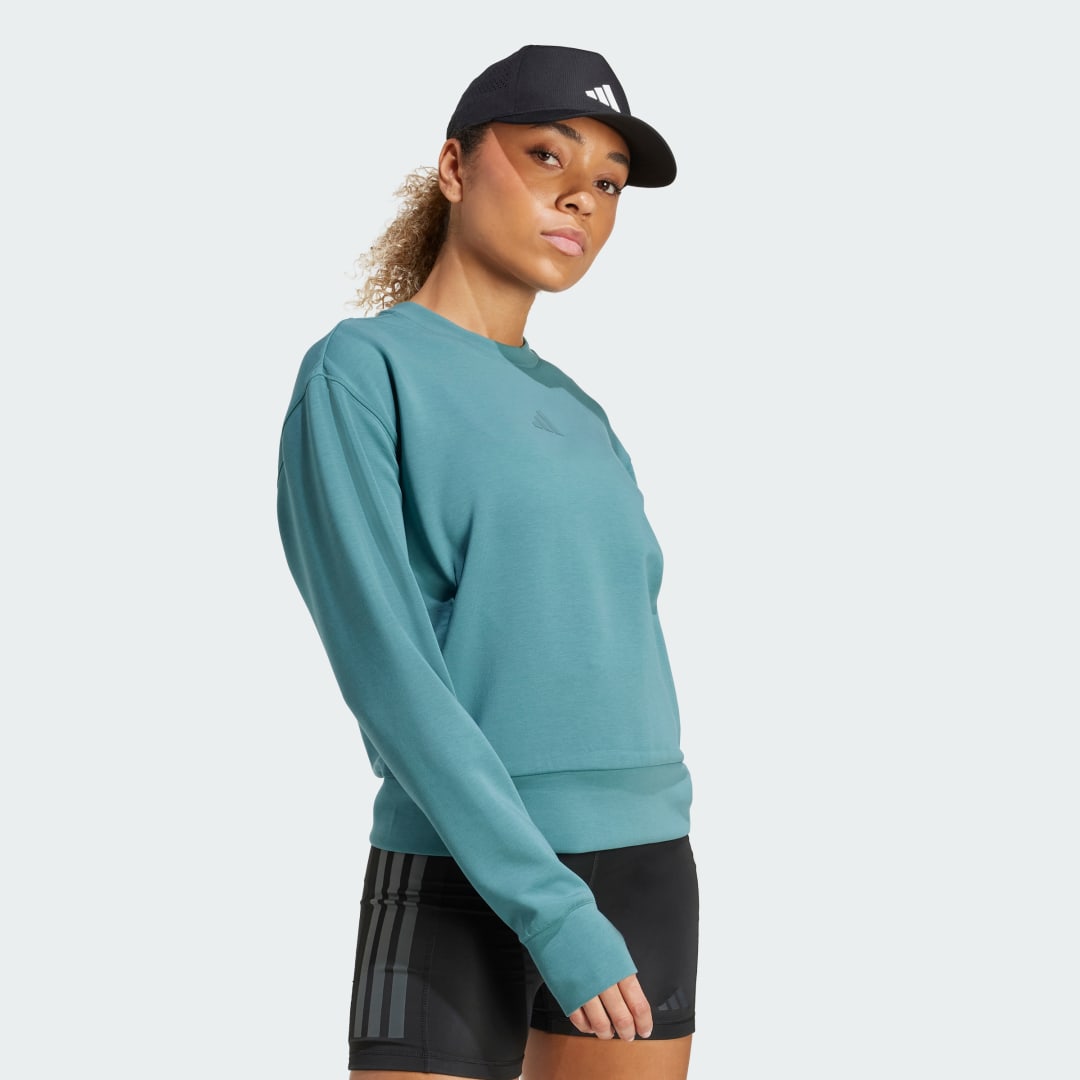 Pulover adidas Performance Designed-for-Training Warm-Up Crewneck Sweatshirt Zelena | JW3395, 0