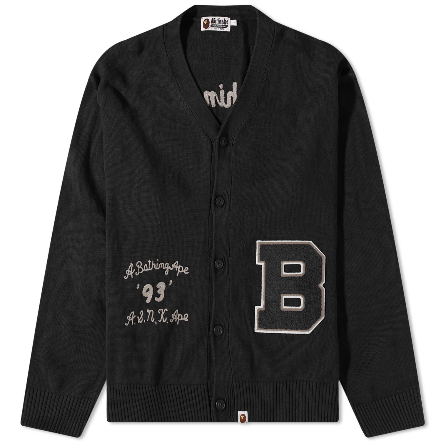 Bomber jakna BAPE Knit Cardigan Black Črna | 001KNJ301001M-BLK, 0