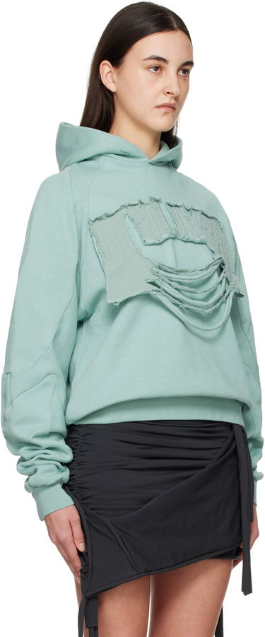 Pulover Ottolinger Ottolinger Distressed Multiline Hoodie Zelena | 115-102715-01, 4