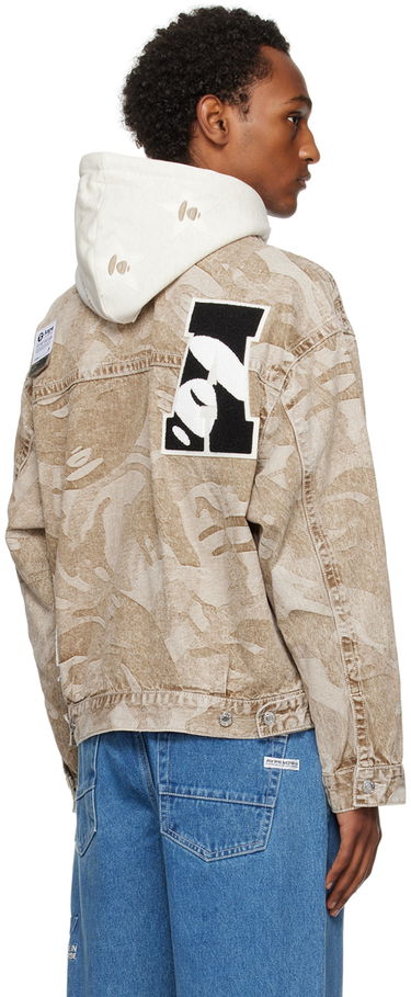 Jakna AAPE by A Bathing Ape AAPE by A Bathing Ape Lightweight Denim Jacket with Hood Bež | AAPLJM7588XXLBGX, 2