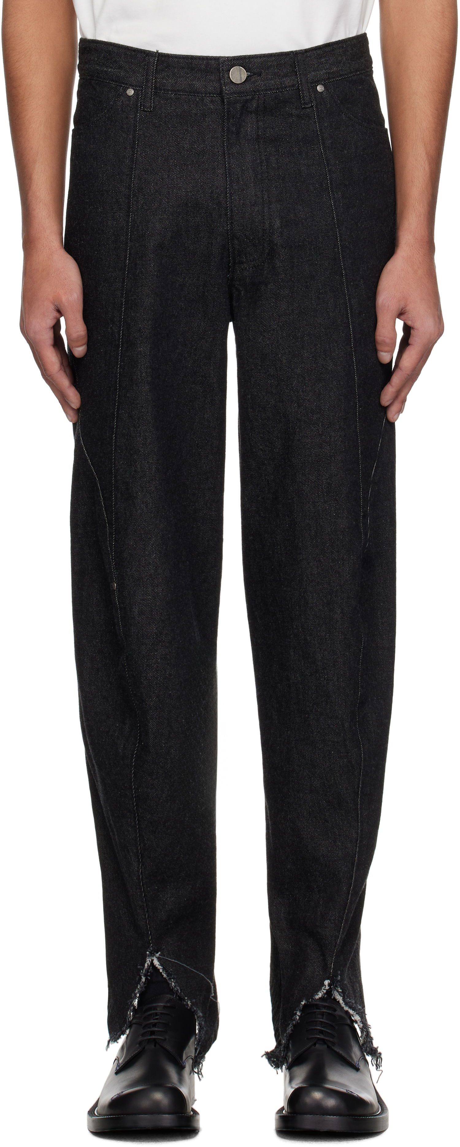 Kavbojke ADER ERROR ADER error 0105 Split Hem Jeans Črna | BO01SSJE0105BK, 0