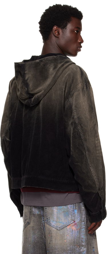Jakna We11done We11done Vintage Wash Corduroy Zip-Up Hoodie Črna | WD-DJ2-25-318-U-BK, 2