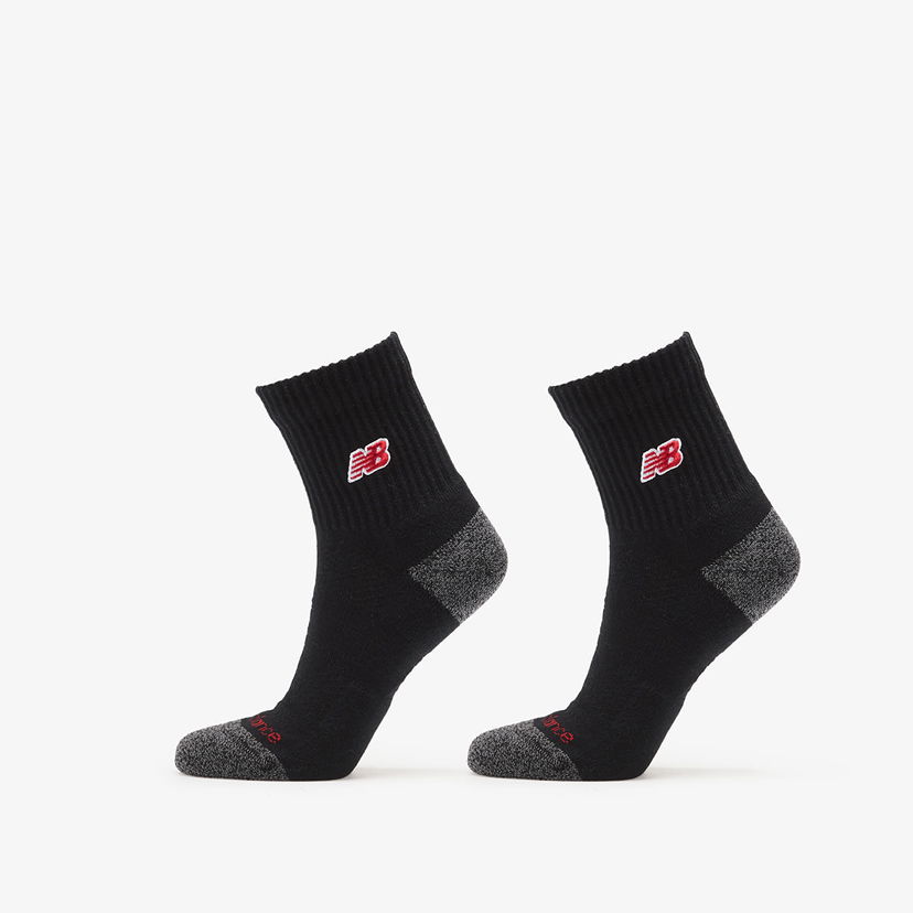 Nogavice New Balance Active Premium Crew Quarter Socks (2 Pairs) Črna | LAS25304BK