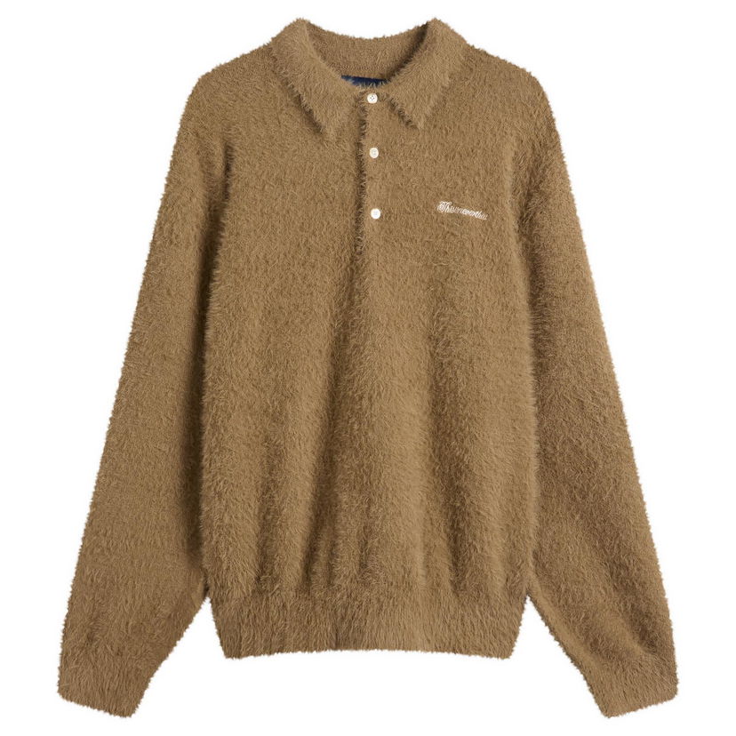 Polo majica thisisneverthat SCT-Logo Shaggy Knit Polo, Size Large Rjava | TN253KKNPK08-Mud
