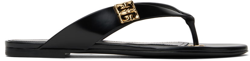 Oblačila Givenchy Givenchy 4G Liquid Flip-Flops Črna | BE309TE2CF001