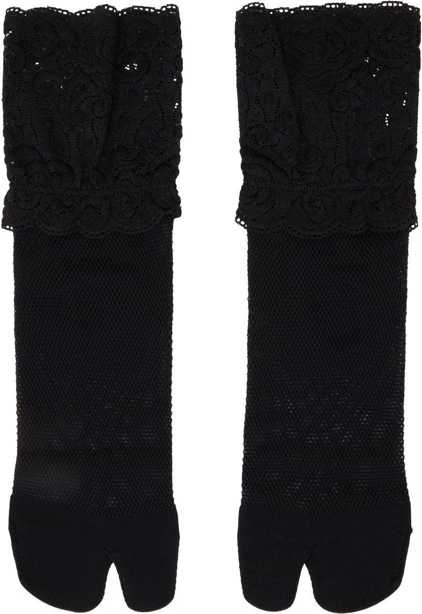 Nogavice Yohji Yamamoto Yohji Yamamoto Mesh/Lace Tabi Socks Črna | FP-M01-660