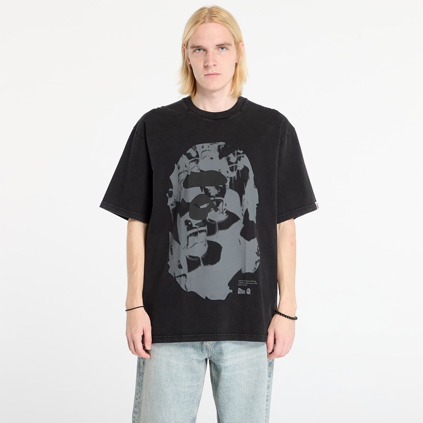 Majica BAPE Ape Head Heavy Washed Relaxed Fit T-Shirt Črna | 001CSL801308MBLK
