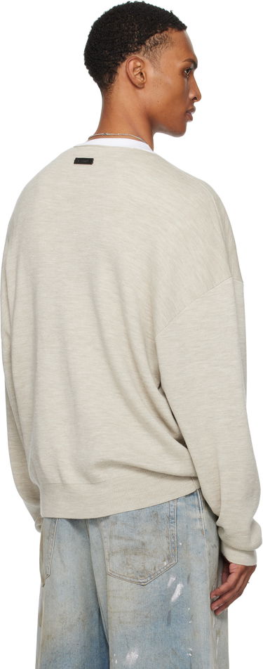 Pleteni pulover Fear of God Fear of God ESSENTIALS Merino Long Sleeve Crewneck Sweater Bež | 192SP256492F, 2