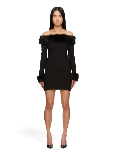 Obleke HERON PRESTON Off-The-Shoulder Minidress Črna | HWDB076F23FAB0021000