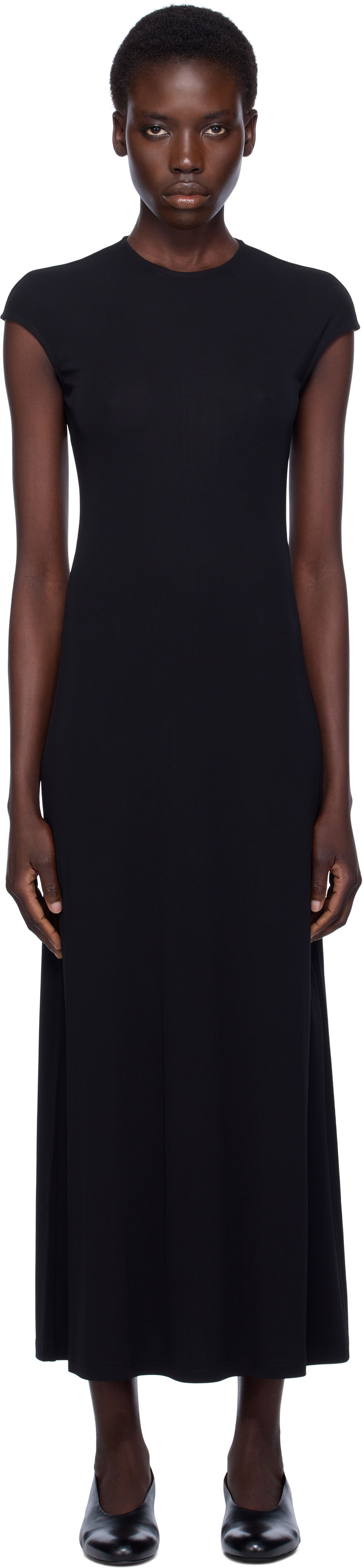 Obleke TOTEME TOTEME Everyday Midi Dress Črna | 252-WRD0188-FB0162, 0