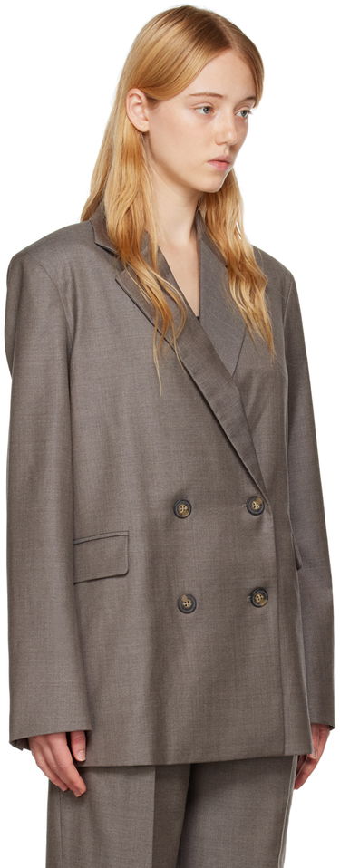 Jakna Loulou de Saison Loulou de Saison Donau Double-Breasted Blazer Rjava | DONAU, 4