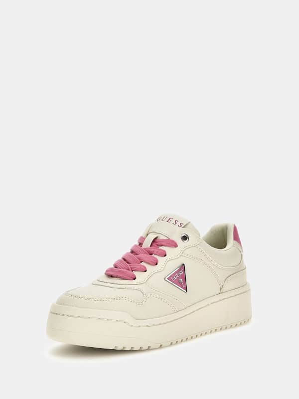 Superge in čevlji GUESS Miram Triangle Logo Sneakers Bež | FLPMIRELE12, 0