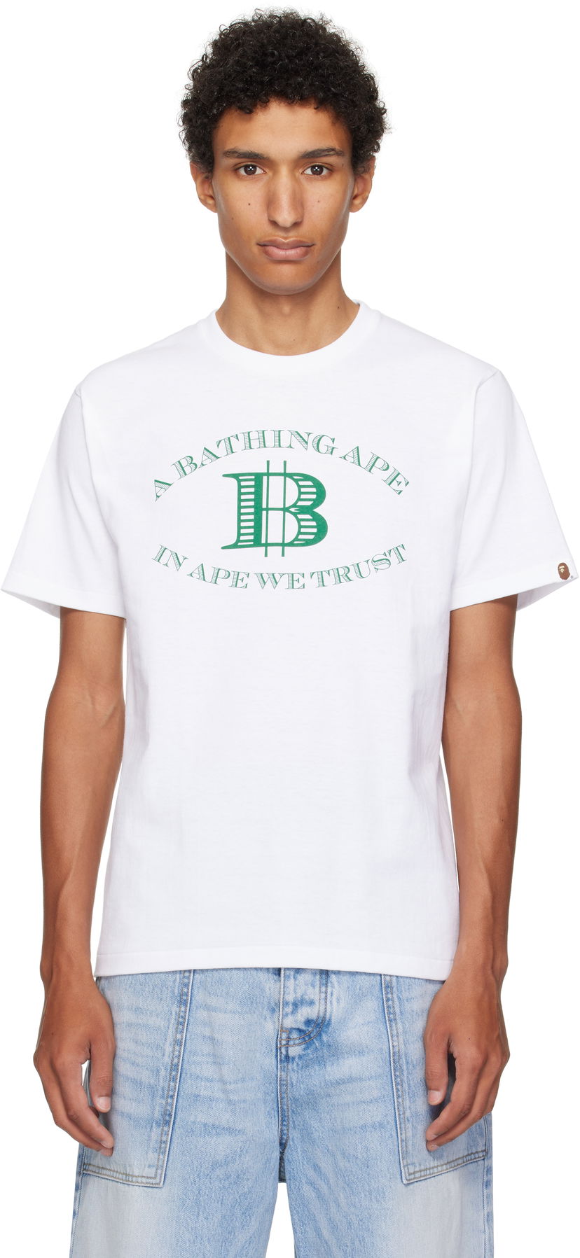 Majica BAPE Money 'B' Logo T-Shirt Bela | 001TEL301058M
