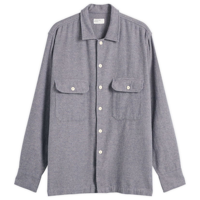 Srajce Universal Works Universal Works Alaska Cotton Utility Shirt, Size Small Modra | 33752-BLU