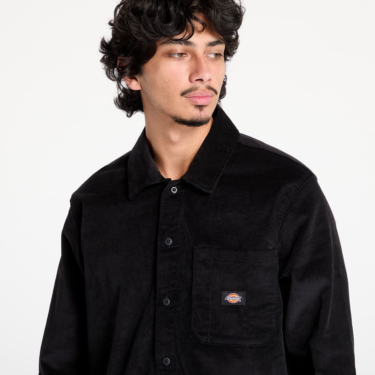 Srajce Dickies Corduroy Long Sleeve Button-Up Shirt Črna | DK0A8652BLK1, 1