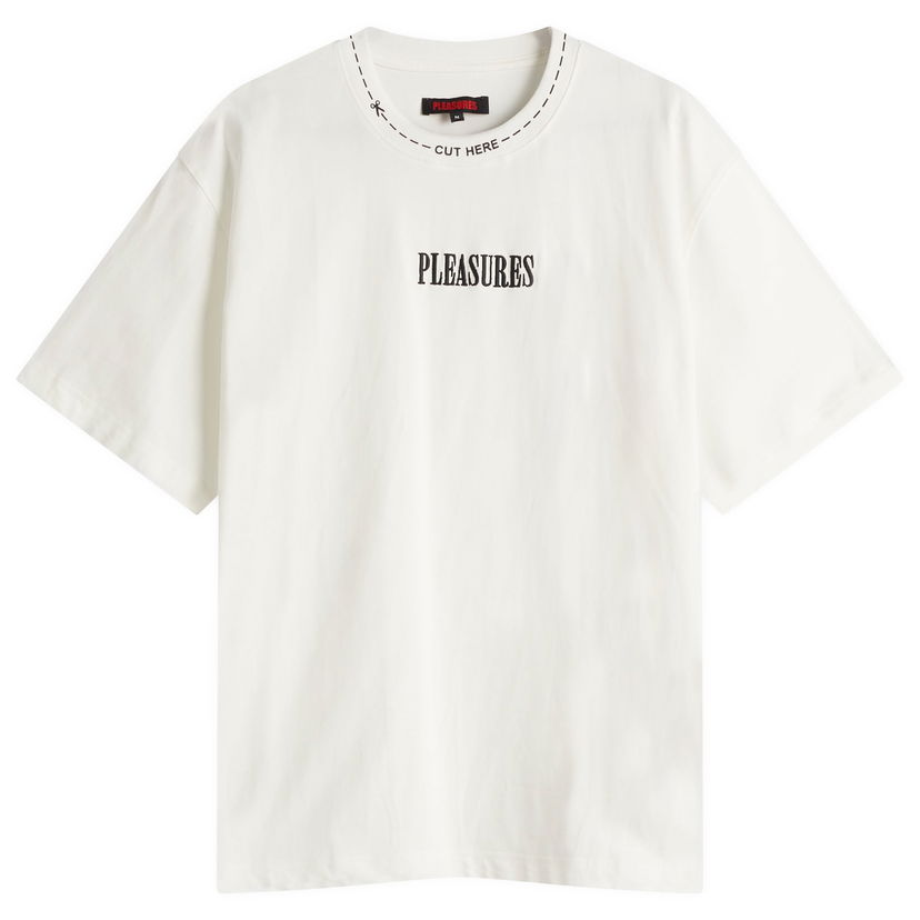 Majica Pleasures Pleasures Cut Here Heavyweight T-Shirt Bela | P25SP027-WHT